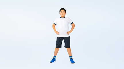 Obraz premium 体操服を着た男の子（切り抜き背景透過PNGも販売しております。作成者リンクから「PNG」で検索してください）