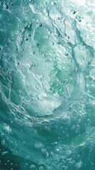Obraz premium Tranquil blue and green water wave with bubbles, evoking a sense of calm and serenity. Generative AI.