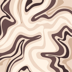 Abstract horizontal background with colorful waves. Trendy vector illustration in style retro 60s, 70s. Pastel colors