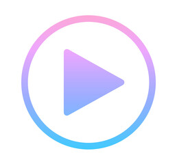 ピンクと青のグラデーション｜再生マーク