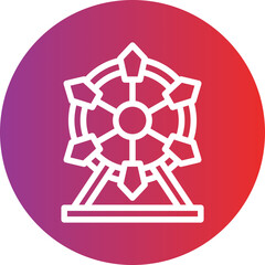 Obraz premium Ferris Wheel Icon Style