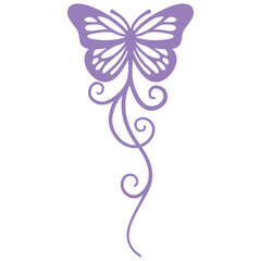 Purple Butterfly with Swirl