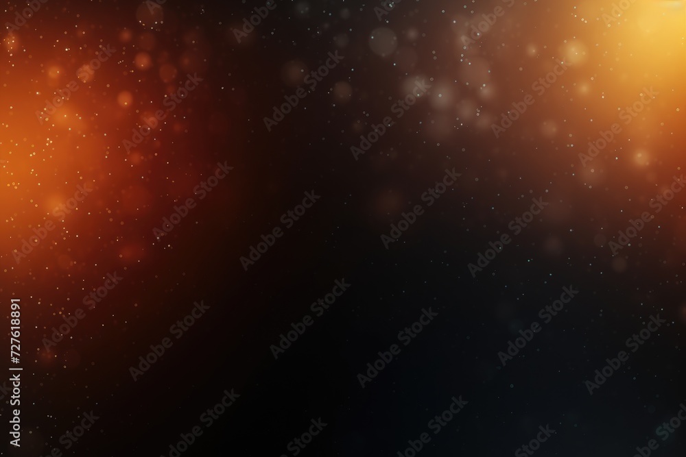 Poster a blurry backdrop with sprinkles and golden hue with full empty space, generative ai.
