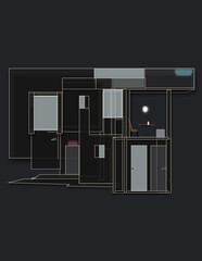 illustration of modern home project architectural building