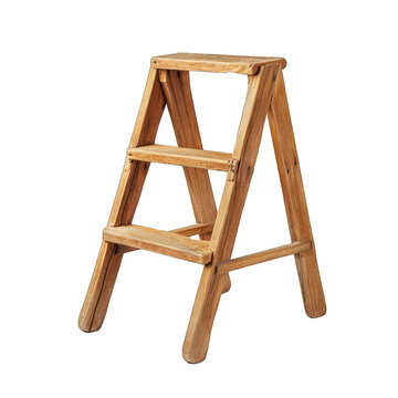 A Sturdy Step Ladder.. Isolated on a Transparent Background. Cutout PNG.