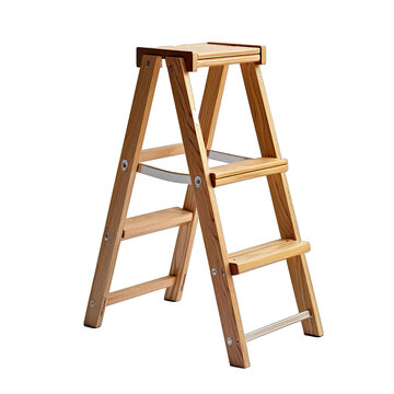 A Sturdy Step Ladder.. Isolated on a Transparent Background. Cutout PNG.