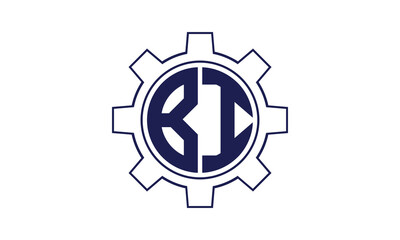 BI initial letter mechanical circle logo design vector template. industrial, engineering, servicing, word mark, letter mark, monogram, construction, business, company, corporate, commercial, geometric