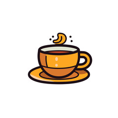 Vector coffee cartoon icon illustration