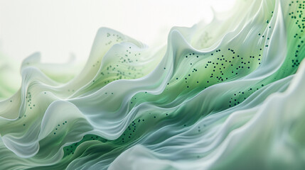  Gleaming turquoise waves of abstract particles sea, water, jellyfish, fish, ocean, underwater, marine, nature, animal, aquatic, life, wildlife, blue, backgrpulsating against a midnight green backdrop