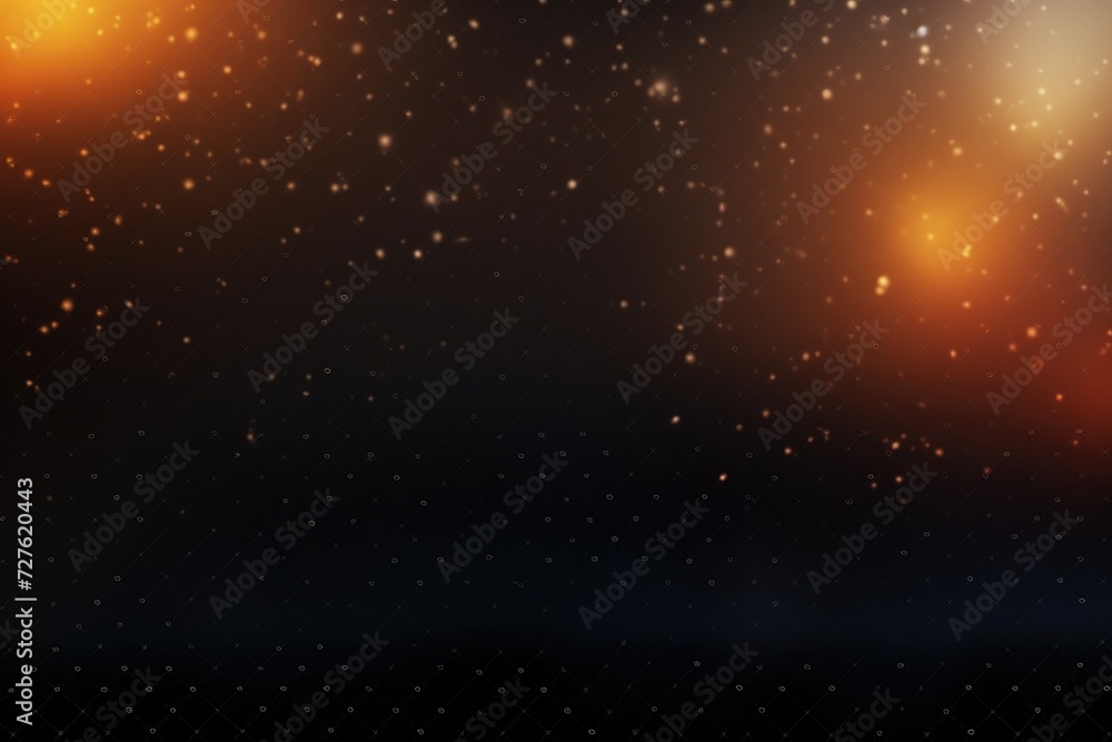 Poster a blurry backdrop with sprinkles and golden hue with full empty space, generative ai.