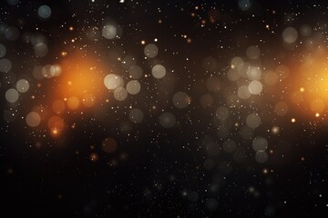 A blurry backdrop with sprinkles and golden hue with full empty space, Generative AI.