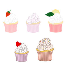 set of cupcakes