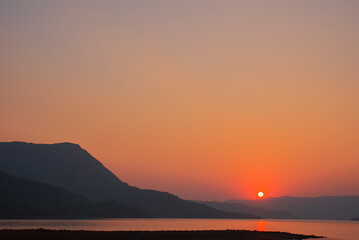 Colorful landscape during sunset. Cover page. Background. Backdrop. Wallpaper.