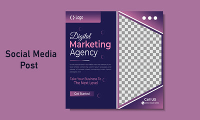 Editable minimal square banner template. blue background with stripe line shape. Suitable for social media post. 