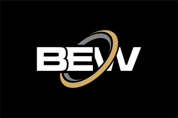 BEW creative letter logo design vector icon illustration