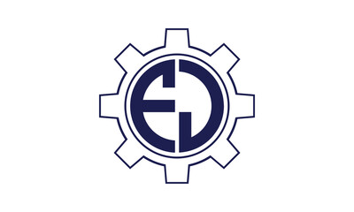 FJ initial letter mechanical circle logo design vector template. industrial, engineering, servicing, word mark, letter mark, monogram, construction, business, company, corporate, commercial, geometric