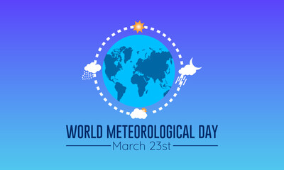 Fototapeta premium World Meteorological Day Observed every year of March 23rd, Vector banner, flyer, poster and social medial template design.