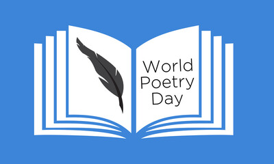 World Poetry Day Observed every year of March 21st, Vector banner, flyer, poster and social medial template design.