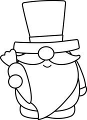 Easter Gnome Outline vector.
easter gnome coloring page  vector.