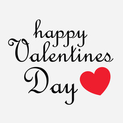 Happy Valentine's Day with a heart-shaped invitation card. Happy Valentine's Day vector illustration.