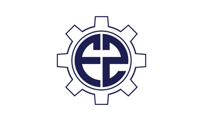 FZ initial letter mechanical circle logo design vector template. industrial, engineering, servicing, word mark, letter mark, monogram, construction, business, company, corporate, commercial, geometric