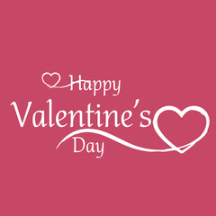 Happy Valentine's Day with a heart-shaped invitation card. Happy Valentine's Day vector illustration.