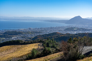 Panoramic view of the City of Beppu in Oita, Japan

