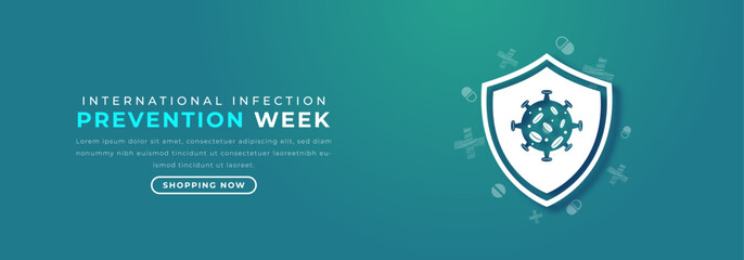 International Infection Prevention Week Paper cut style Vector Design Illustration for Background, Poster, Banner, Advertising, Greeting Card