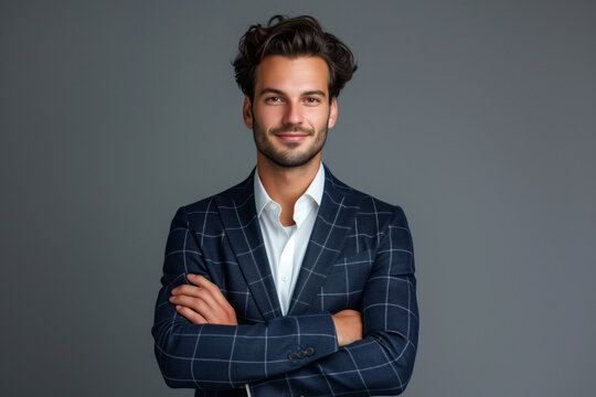 Confident businessman with arms crossed