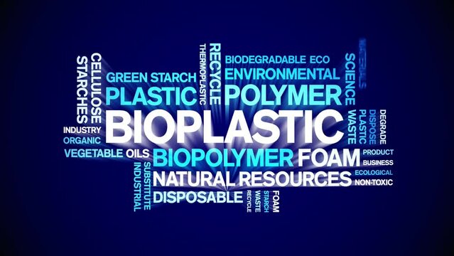 Bioplastic animated tag word cloud;text design animation kinetic typography seamless loop.