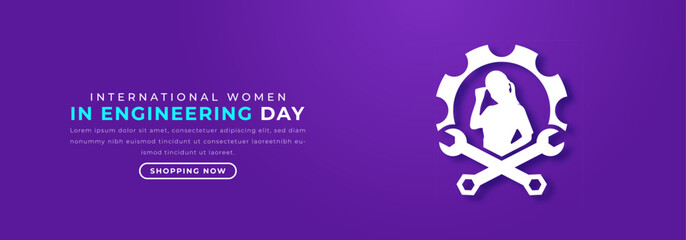 International Women in Engineering Day Paper cut style Vector Design Illustration for Background, Poster, Banner, Advertising, Greeting Card