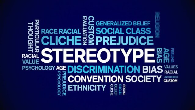 Stereotype animated tag word cloud;text design animation kinetic typography seamless loop.