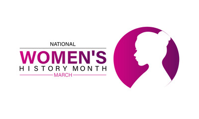National Women's History Month celebrated every year of March, Women's right Vector banner, flyer, poster and social medial template design.