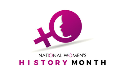 National Women's History Month celebrated every year of March, Women's right Vector banner, flyer, poster and social medial template design.