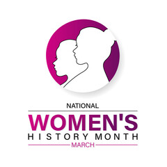 National Women's History Month celebrated every year of March, Women's right Vector banner, flyer, poster and social medial template design.