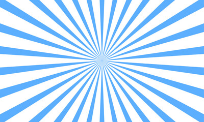 sunburst vector blue background with copyspace isolated on white backdrop. retro sunray copy space. Starburst for illustration