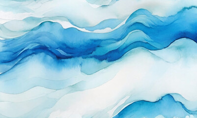Fototapeta na wymiar Vector ocean watercolor soft blue and white wavey curve line background. Blue water ocean sea wave seamless background.