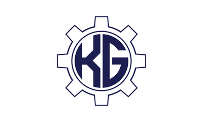 KG initial letter mechanical circle logo design vector template. industrial, engineering, servicing, word mark, letter mark, monogram, construction, business, company, corporate, commercial, geometric