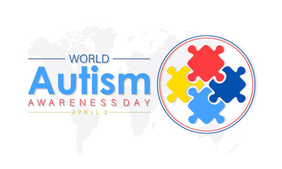 World Autism Awareness Day Observed every year of April 2, Medical Awareness Vector banner, flyer, poster and social medial template design.