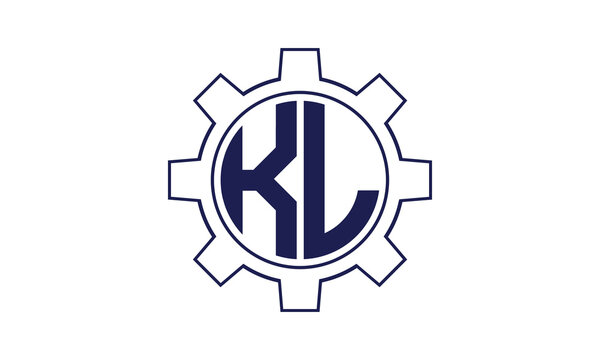 KL initial letter mechanical circle logo design vector template. industrial, engineering, servicing, word mark, letter mark, monogram, construction, business, company, corporate, commercial, geometric