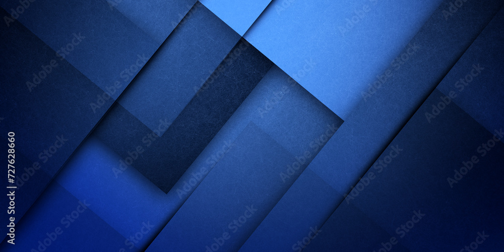 Poster abstract blue background design with square blocks in geometric pattern, contemporary modern art sty