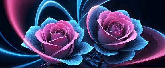 Elegant rose background with digital grid arrangement style