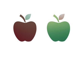 Apple icon symbol green and red with texture