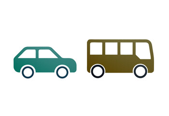 Car icon symbol green and yellow with texture