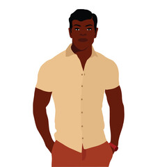 Fototapeta premium Young stylish black man in elegant style vector