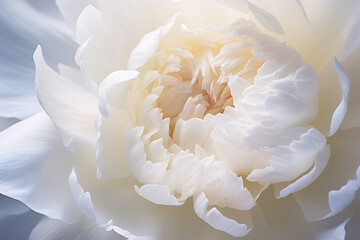 Close up of beautiful white colored peony flower