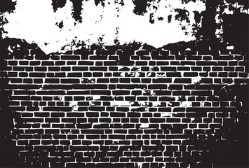 Texture of a brick wall with cracks and scratches which can be used as a background