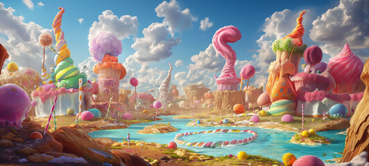 3D render of candy land