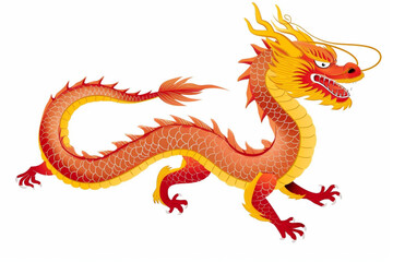 Chinese New Year 2024 Dragon vector isolated on white background