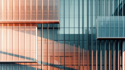 a building with different striped design on the walls, Metal pattern Architecture detail Modern building facade shade lighting,An urban buildings facade with a window and a bench, 